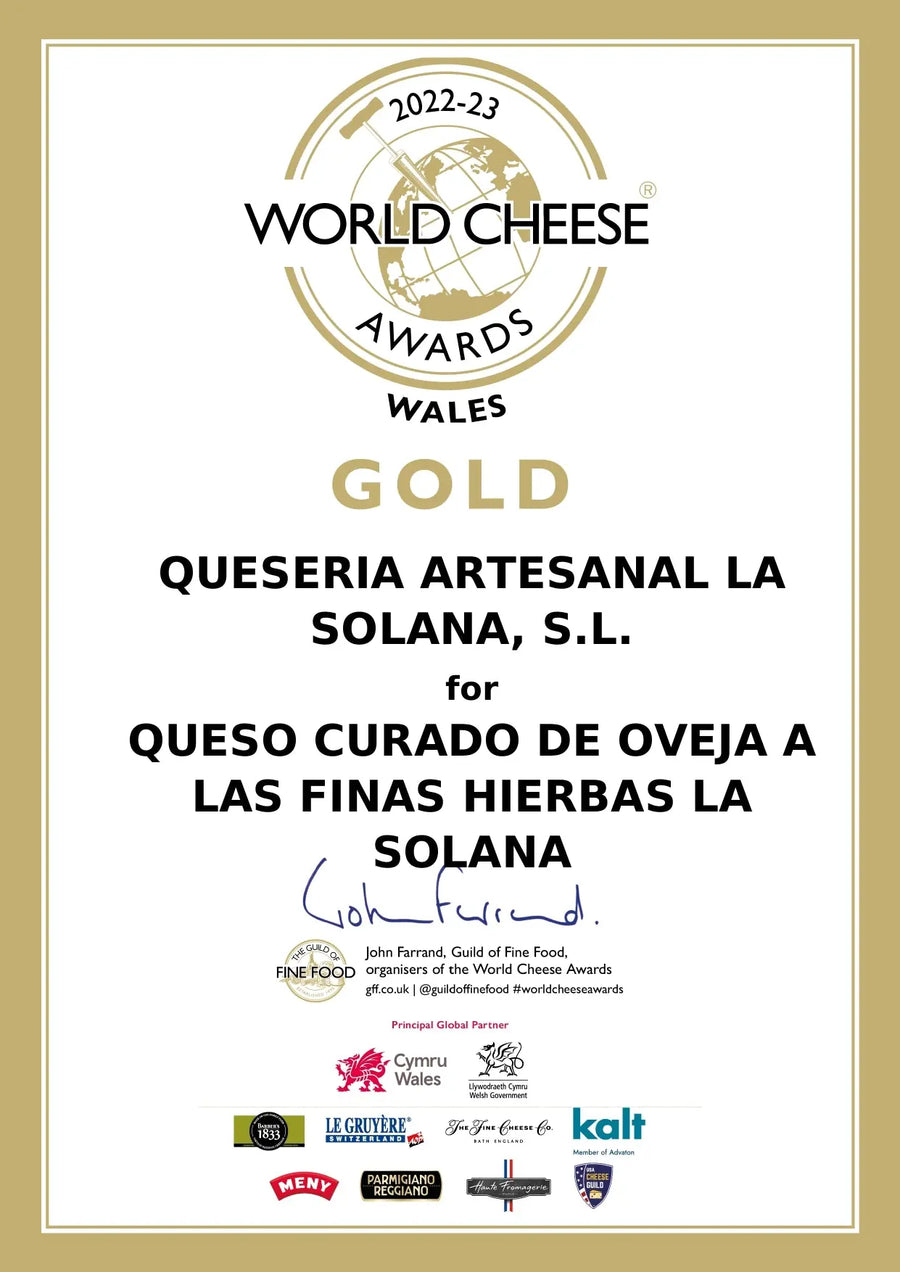 Queso Artesano de Oveja Curado a las Finas Hierbas de La Solana Quesos La solana